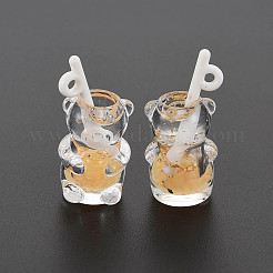 Imitation Bubble Tea Transparent Resin Pendants&nbsp;LS-RESI-T052-04G