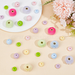 20Pcs 5 Colors Imitation Mink Fur European Beads&nbsp;FIND-PA0001-62C