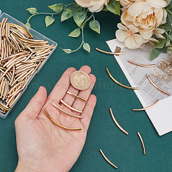 220Pcs 4 Styles Brass Smooth Curved Tube Beads&nbsp;KK-AR0004-49