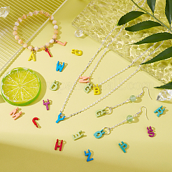 52Pcs 26 Style Spray Painted Alloy Charms&nbsp;PALLOY-PH0002-44-RS