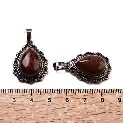 Natural Mahogany Obsidian Teardrop Pendants&nbsp;G-K363-01R-20