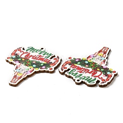 Single Face Christmas Printed Wood Big Pendants&nbsp;WOOD-D025-19