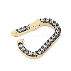 Brass Micro Pave Cubic Zirconia Spring Gate Rings&nbsp;KK-U062-49G