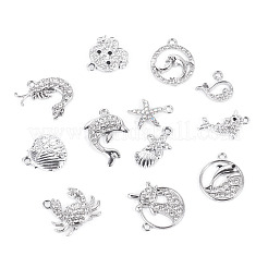 12Pcs 12 Styles Alloy Rhinestone Pendants&nbsp;FIND-TAD0001-02