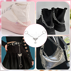 2Pcs Bat with Spider Web Alloy Shoe Charms Chains&nbsp;FIND-AN0001-05