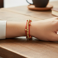 Adjustable Brass Round Beads Multi-starnd Bracelets&nbsp;XW4169-2