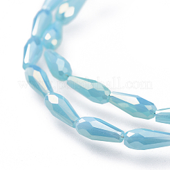Electroplated Opaque Glass Beads Strands&nbsp;LS-EGLA-L015-FR-B02
