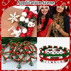 1200Pcs 4 Colors Christmas Themed Opaque Acrylic Beads&nbsp;MACR-SC0001-41