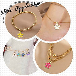 50Pcs 10 Colors Alloy Enamel Pendants&nbsp;ENAM-CJ0003-68