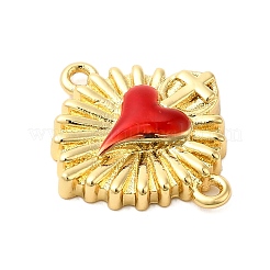 Brass Enamel Connector Charms&nbsp;KK-P303-14B-G