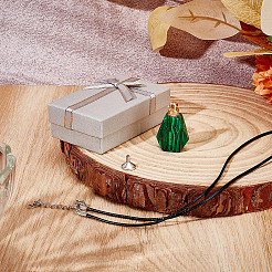 DIY Waxed Cord & Synthetic Malachite Bottle Pendant Necklaces Making Kits&nbsp;DIY-DR0001-81B