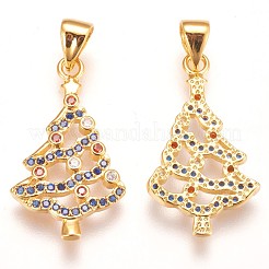 Brass Micro Pave Cubic Zirconia Pendants&nbsp;ZIRC-F086-10
