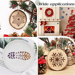 8Pcs 2 Styles Christmas Plastic Hollow Out Drawing Painting Stencils Templates&nbsp;DIY-GF0009-93
