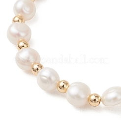 Natural Cultured Freshwater Pearl & Baroque Pearl Keshi Pearl Beads Stretch Bracelets for Women&nbsp;BJEW-JB13513