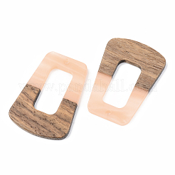 Opaque Resin & Walnut Wood Pendants&nbsp;RESI-S389-034A-C02