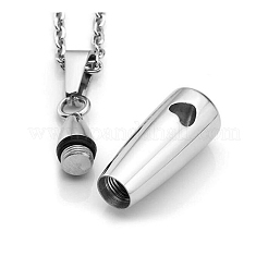 Non-Tarnish 316L Surgical Stainless Steel Teardrop with Heart Urn Ashes Pendant Necklace&nbsp;BOTT-PW0005-22