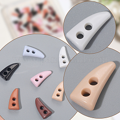 84Pcs 7 Colors Plastic Horn Buttons&nbsp;FIND-GF0008-26