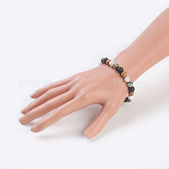 Natural African Turquoise(Jasper) Stretch Bracelets&nbsp;BJEW-JB03682-03
