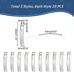 100Pcs 5 Styles 201 Stainless Steel Connector Charms&nbsp;STAS-UN0044-64
