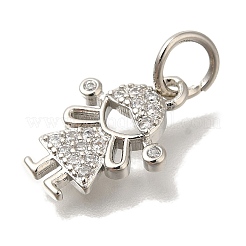 Brass Micro Pave Cubic Zirconia Pendants&nbsp;KK-Q001-17P