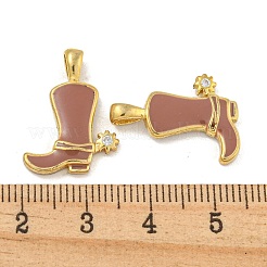 Rack Plating Brass Micro Pave Clear Cubic Zirconia Pendants&nbsp;KK-K341-62G
