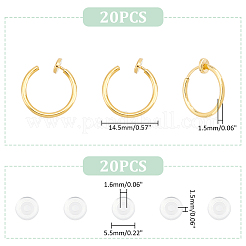 20Pcs 304 Stainless Steel Clip-on Earring Findings&nbsp;STAS-UN0055-12