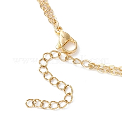 Colorful Imitated Austrian Crystal Bicone Glass Beaded Tassel Brass Cable Chain Double Layer Necklaces&nbsp;NJEW-JN05304