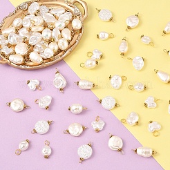 80Pcs 8 Styles ABS Plastic Imitation Pearl Pendants & Connector Charms&nbsp;PALLOY-YW00068