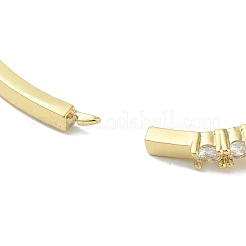Rack Plating Brass Pave Cubic Zirconia Bowknot Hinged Bangles for Women&nbsp;BJEW-R317-03G-01