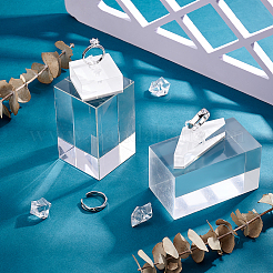 2 Sets 2 Styles Triangle & Square Acrylic Finger Ring Display Stands&nbsp;RDIS-GA0001-03