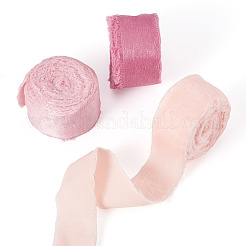 3 Rolls 3 Colors Polyester Frayed Fringe Ribbon&nbsp;OCOR-TA0003-81A