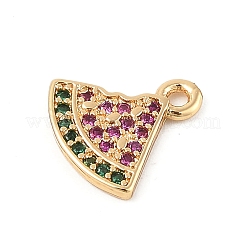Brass Micro Pave Cubic Zirconia Pendants&nbsp;KK-R219-36B-G