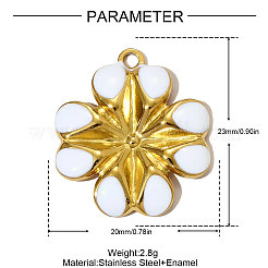 304 Stainless Steel Enamel Pendants&nbsp;STAS-OY005-23G