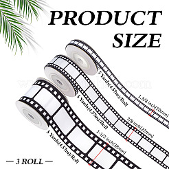 3 Rolls Printed Polyester Ribbon&nbsp;OCOR-WH0105-138
