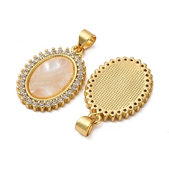 Brass Micro Pave Cubic Zirconia Pendants&nbsp;KK-D390-11G