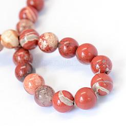 Natural Red Jasper Round Bead Strands&nbsp;G-E334-8mm-27
