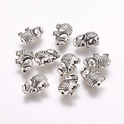 Tibetan Style Alloy Elephant Beads&nbsp;TIBEB-E070-AS