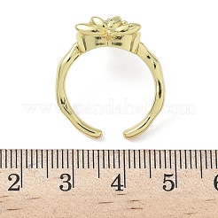 Brass Micro Pave Cubic Zirconia Cuff Rings&nbsp;RJEW-H256-15G