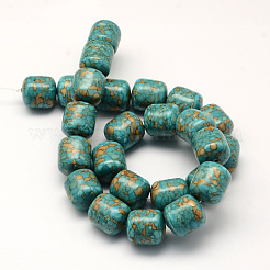 Dyed Synthetic Turquoise Column Bead Strands&nbsp;TURQ-Q100-03E-02