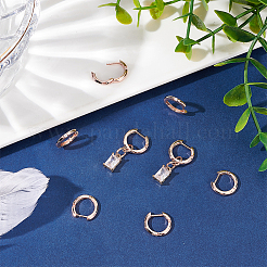 4 Pairs Clear Cubic Zirconia Hoop Earring&nbsp;EJEW-NB0001-11RG