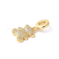 Brass Micro Pave Cubic Zirconia European Dangle Charms&nbsp;ZIRC-I071-26G