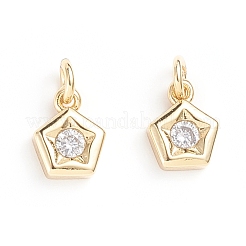 Brass Micro Pave Cubic Zirconia Pendants&nbsp;X-ZIRC-G165-06G