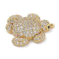 Rack Plating Brass Micro Pave Clear Cubic Zirconia Pendants&nbsp;KK-G515-66G-02