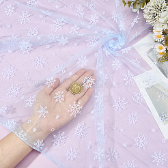 Christmas Nylon Snowflake Pattern Gauze Fabric&nbsp;AJEW-WH0314-910A