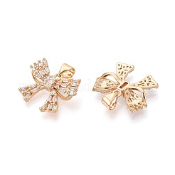 Brass Micro Pave Cubic Zirconia Pendants&nbsp;KK-T073-36G