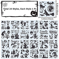 24Pcs 24 Styles PET Plastic Hollow Out Drawing Painting Stencils Templates&nbsp;DIY-WH0409-27