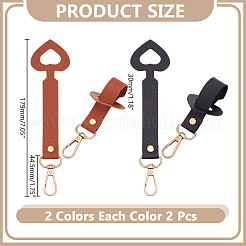4Pcs 2 Colors Heart PU Leather Hat Clip&nbsp;AJEW-AR0004-87