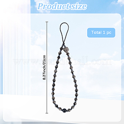 Glass Beads Skull Mobile Straps&nbsp;HJEW-WH20021-09A