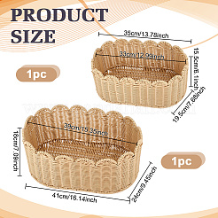 2Pcs 2 Styles Paper Woven Rattan Storage Basket&nbsp;AJEW-UN0005-72