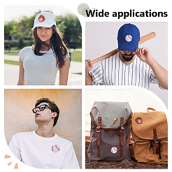 12Pcs 3 Styles Baseball Theme Polyester Iron on/Sew On Patches&nbsp;PATC-HY0001-99